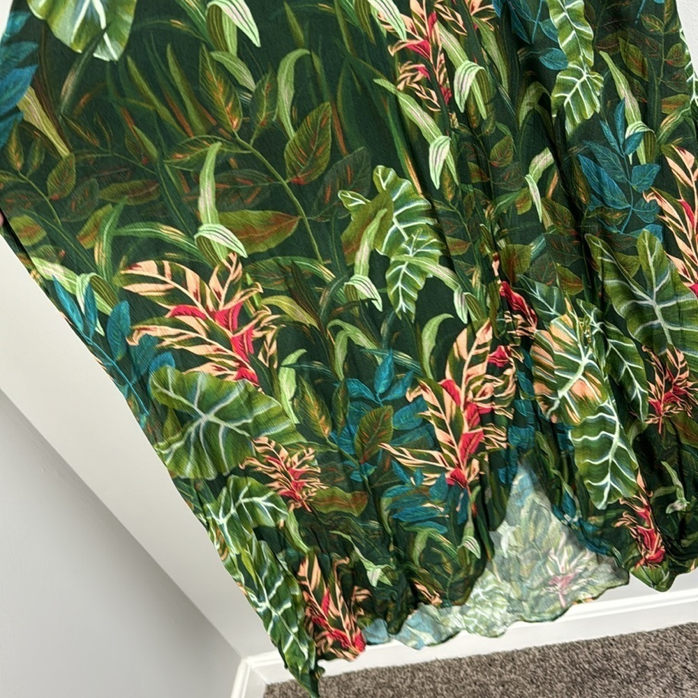 Farm Rio For Anthropologie Foliage Jungle Cutout Cover Up Maxi Dress. Size XL. - Picture 3 of 12